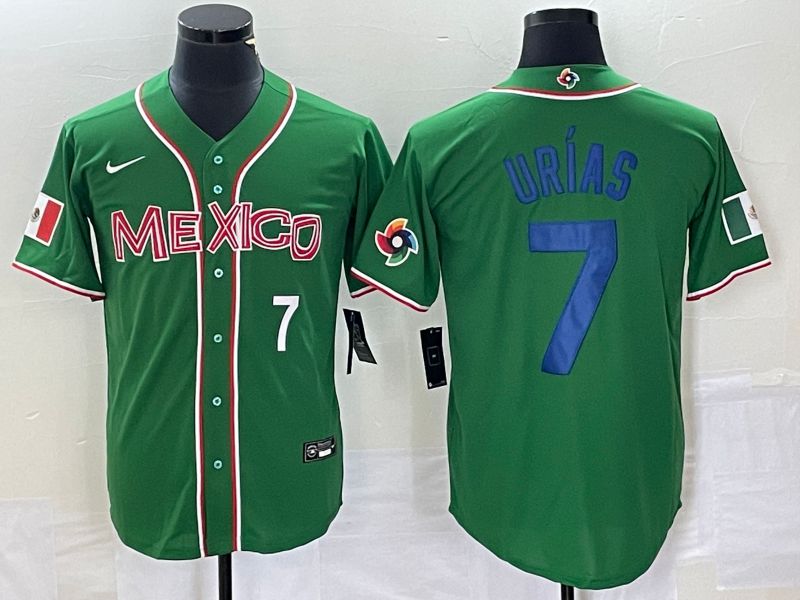 Men 2023 World Cub Mexico #7 Urias Green blue Nike MLB Jersey8->more jerseys->MLB Jersey